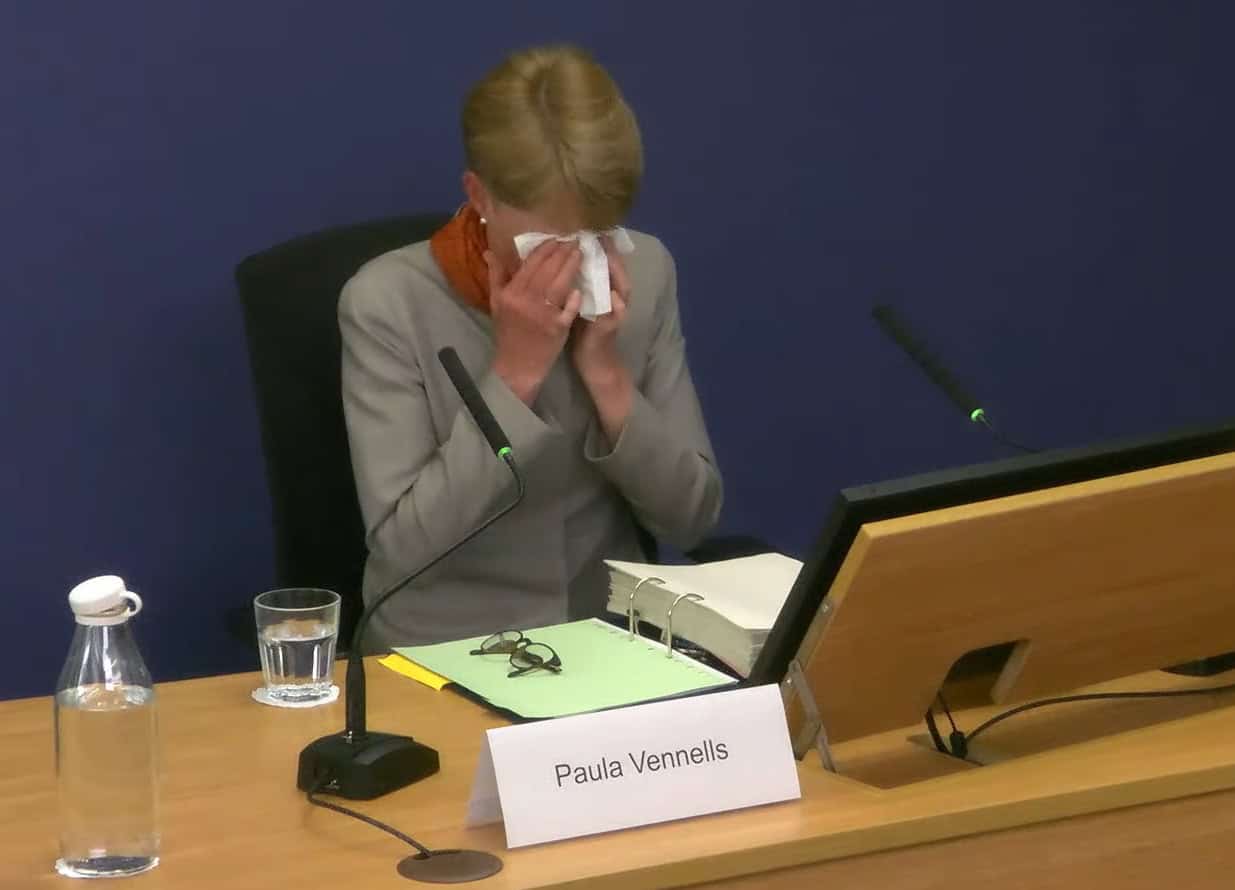 Paula Vennells breaks down in tears as she admits evidence to MPs wasn’t true