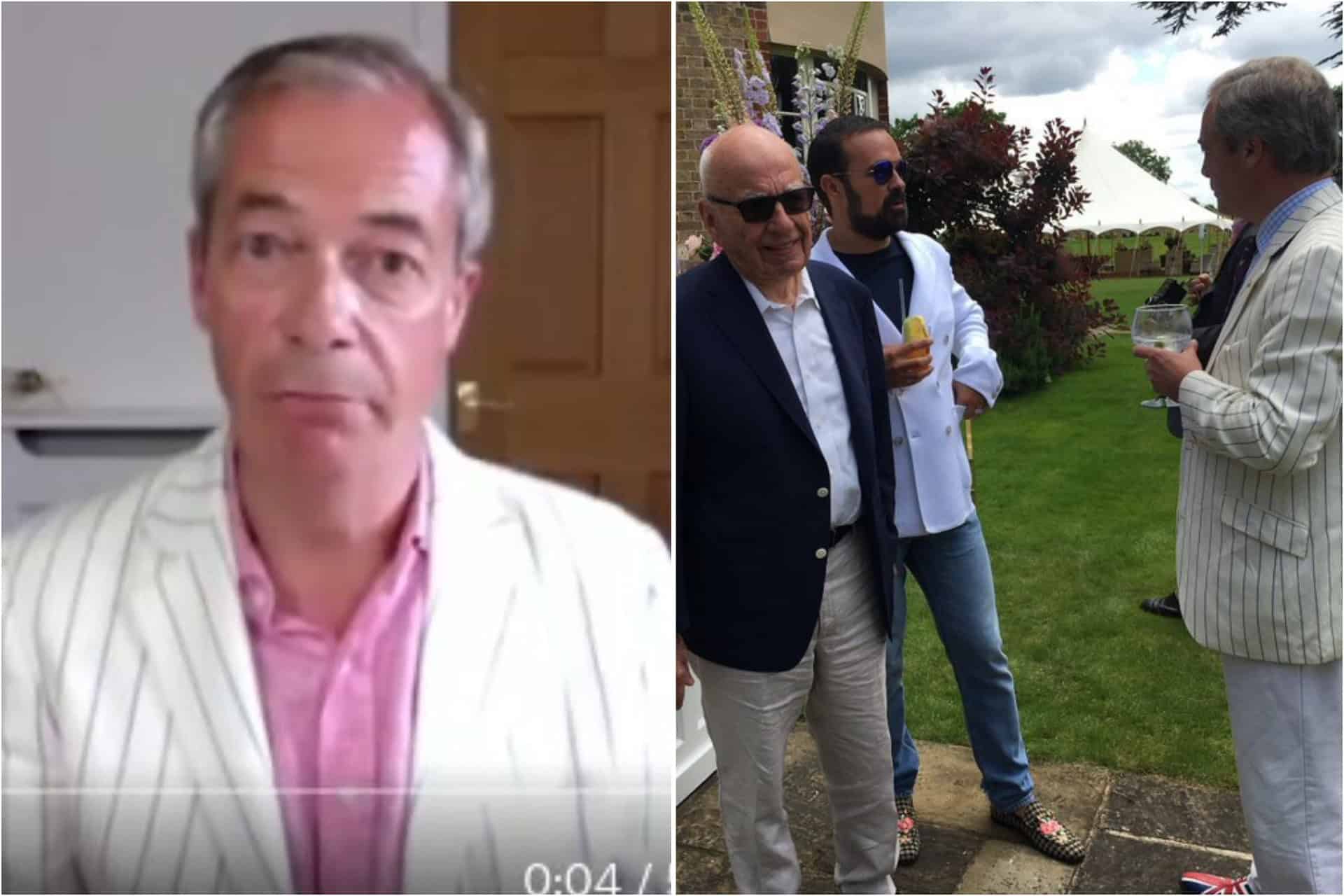 Suit jacket worn by Farage at Lebedev’s garden party comes back to haunt him