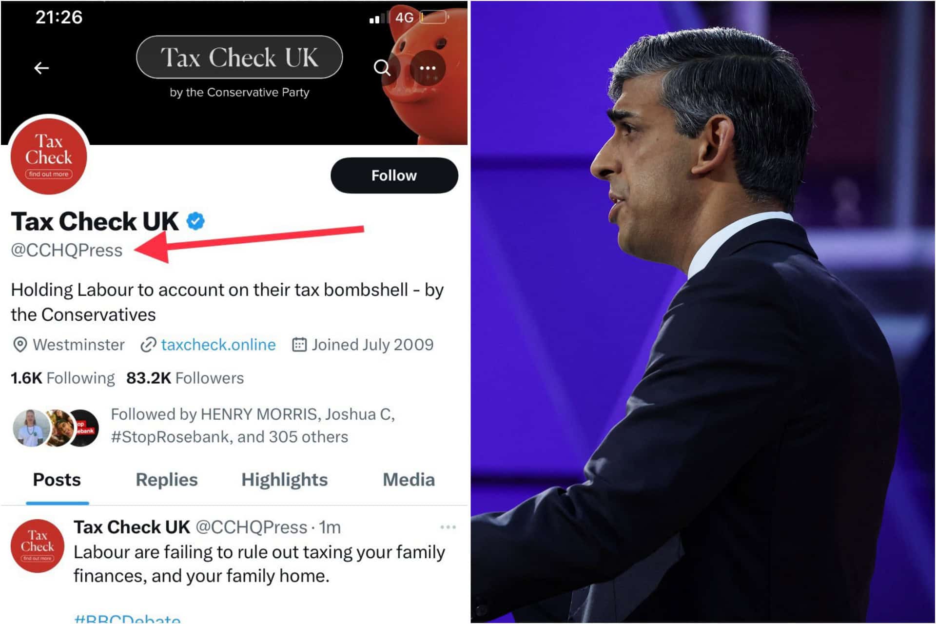 Tories rebrand social media account to mimic fact-checking service… again