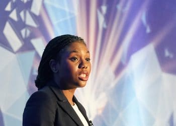 Business and Trade Secretary Kemi Badenoch delivers a keynote speech during the CityUK International Conference at St Paul's, London. Picture date: Thursday April 18, 2024.