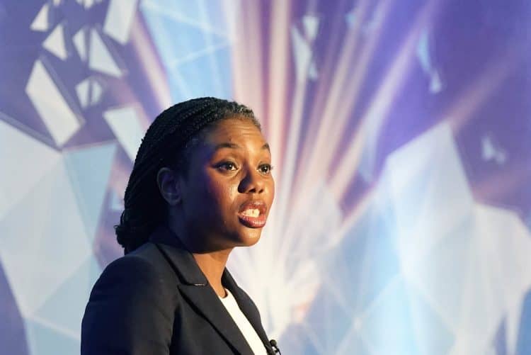 Business and Trade Secretary Kemi Badenoch delivers a keynote speech during the CityUK International Conference at St Paul's, London. Picture date: Thursday April 18, 2024.