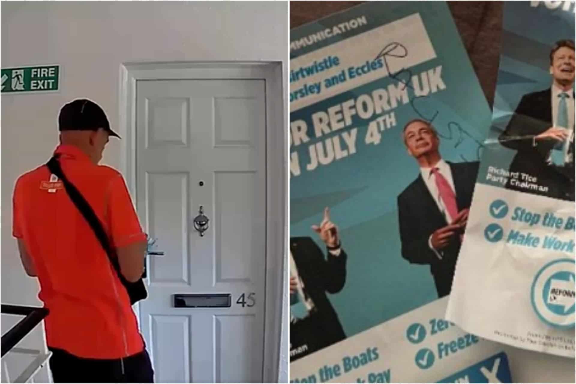Royal Mail postman filmed writing ‘racists’ on Reform UK leaflets