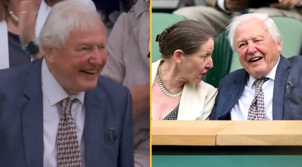 Sir David Attenborough receives standing ovation as he arrives at Wimbledon Centre Court