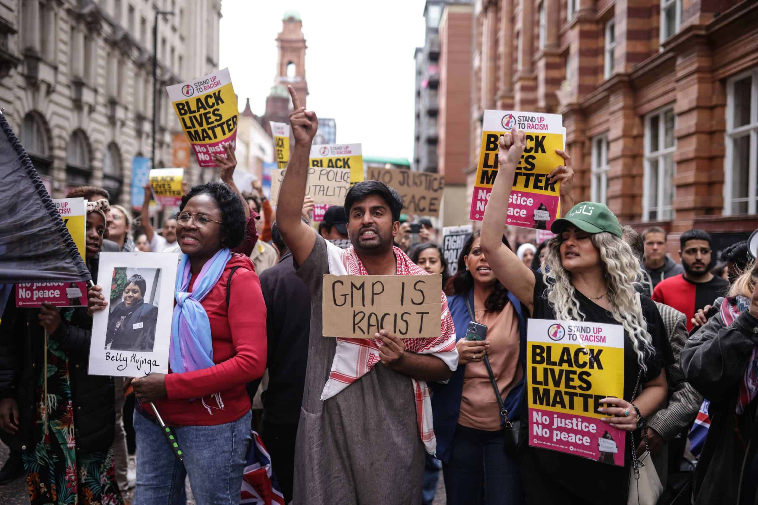 Tramlines blocked as protests in Manchester spill into second night