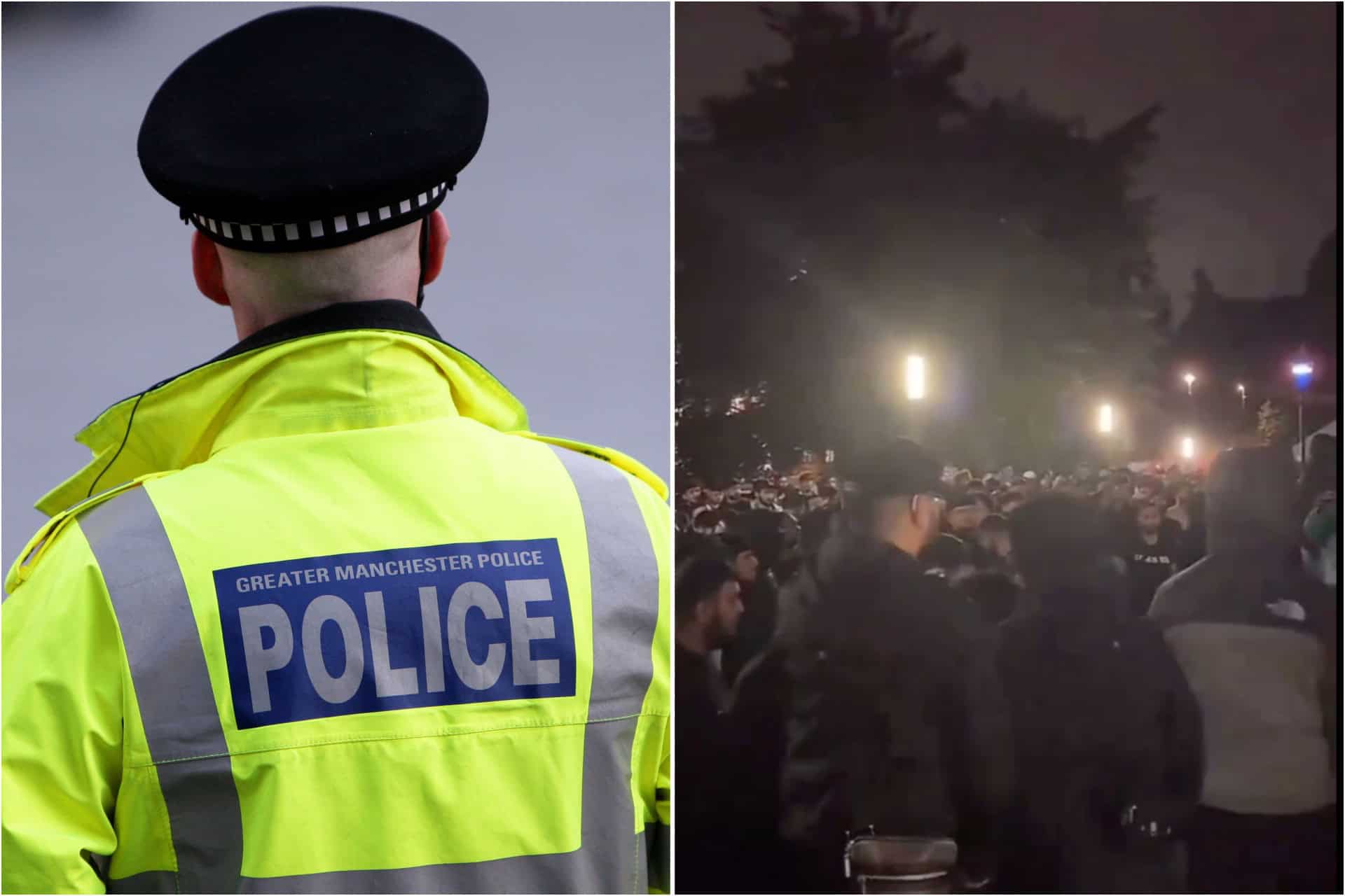 Hundreds gather outside police station to protest officer kicking man