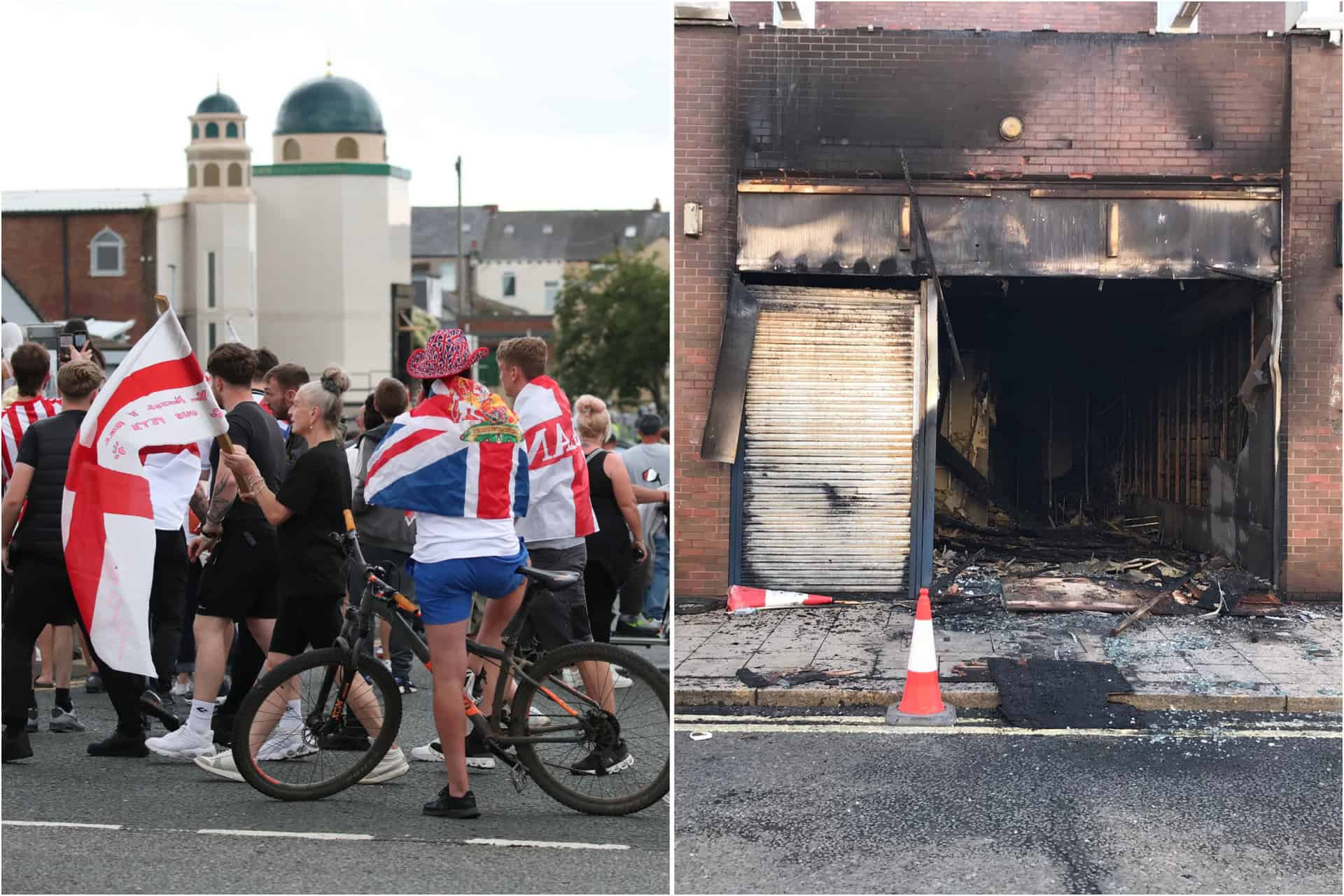 Protesters in Sunderland loot vape shops and burn down Citizens Advice