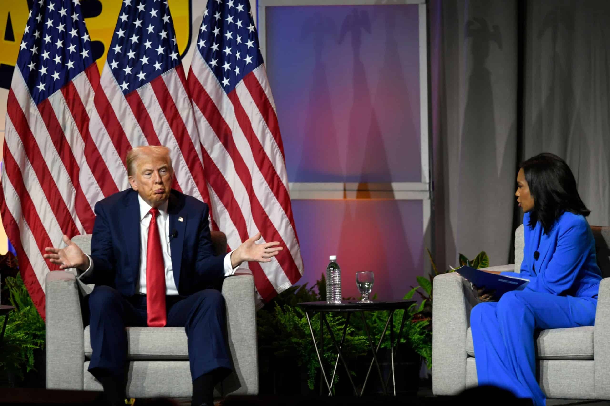 Trump questions Harris’s race at gathering of black journalists