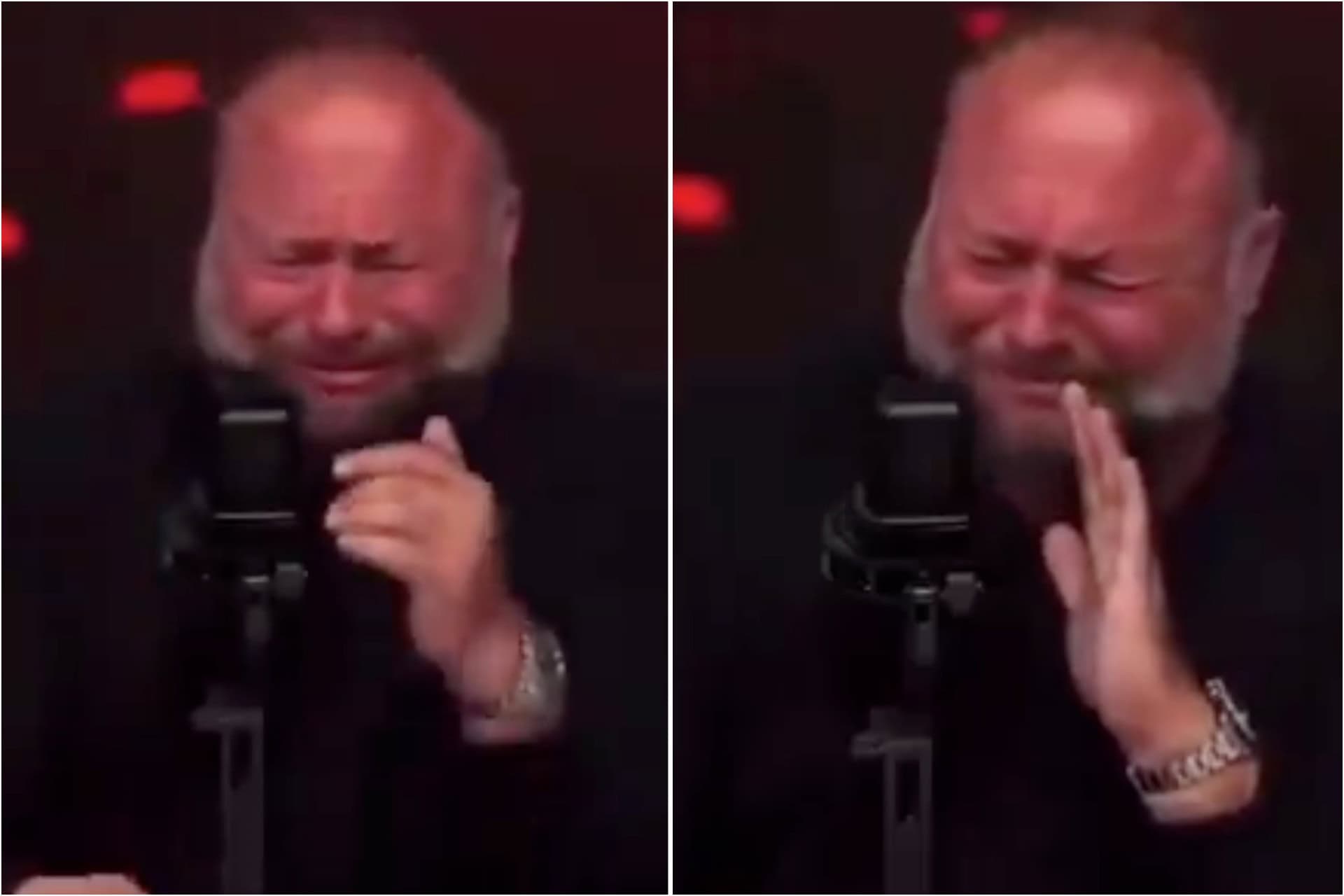 Alex Jones breaks down as Infowars gets auctioned off to pay Sandy Hook victims