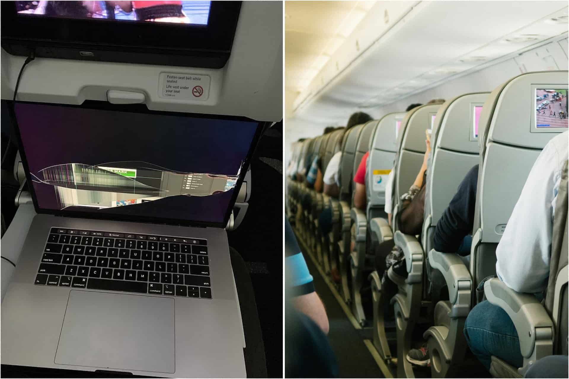 Laptop crushed by reclining plane seat sparks age-old debate