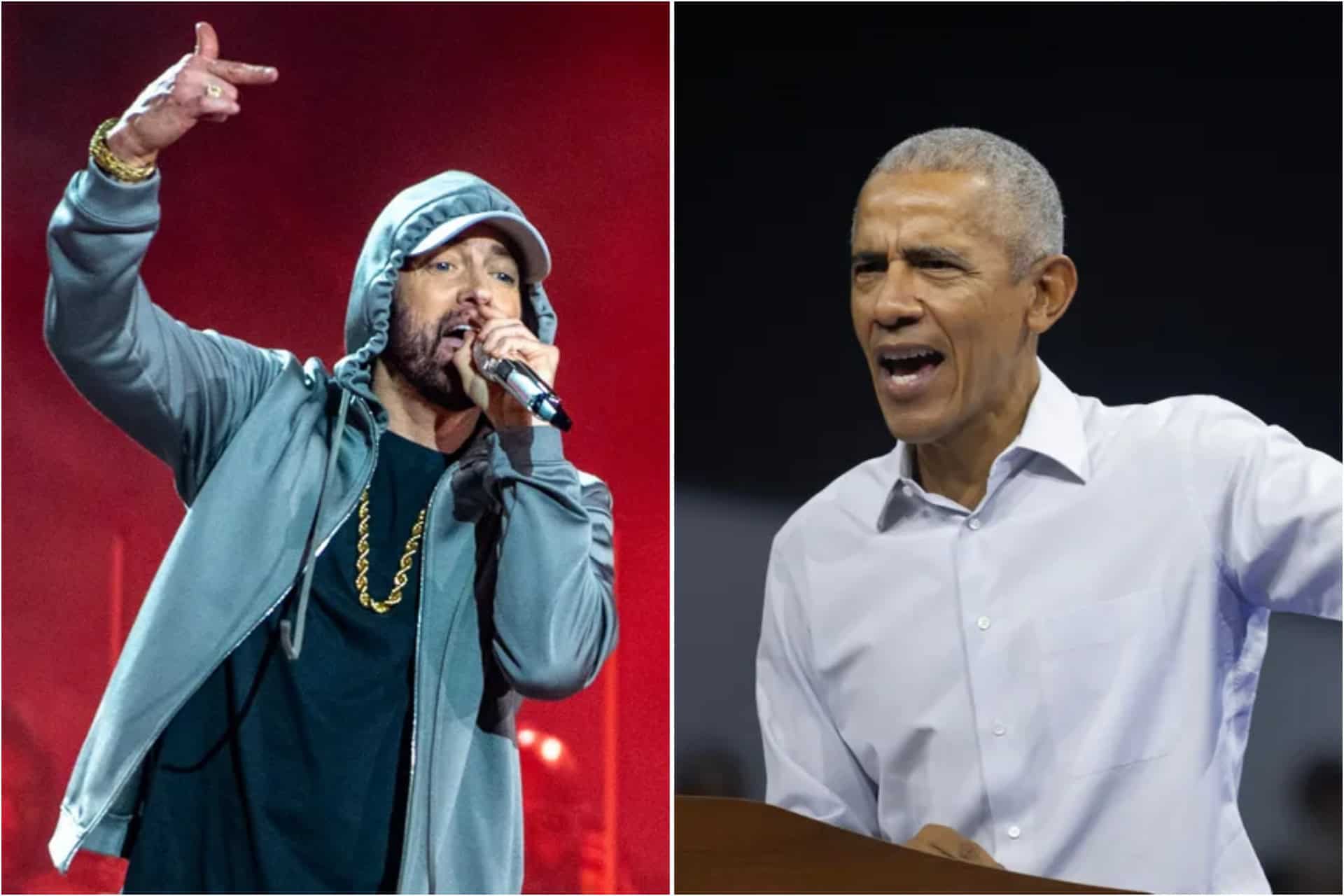 Barack Obama raps ‘Lose Yourself’ as Eminem joins him on stage