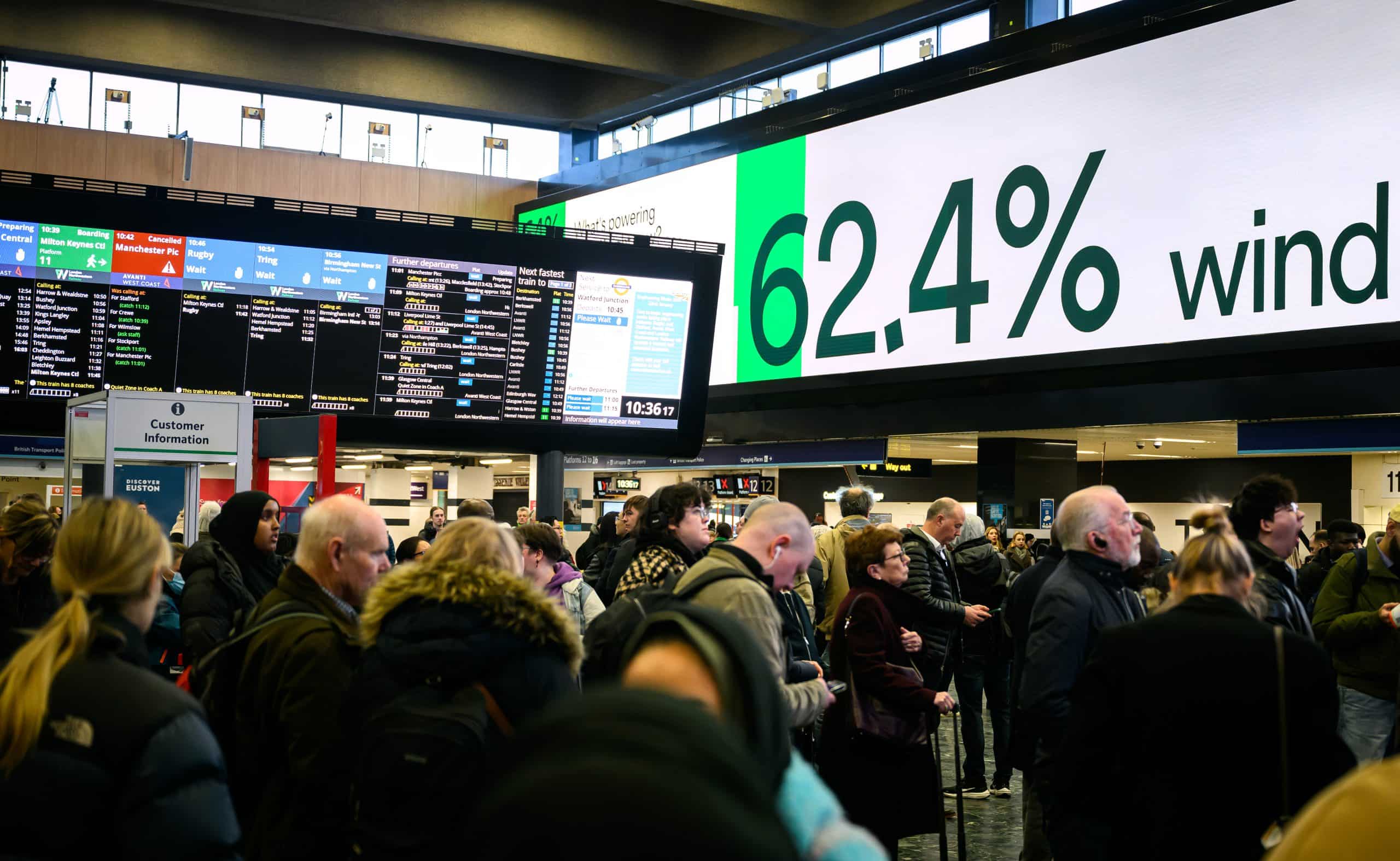 Giant advertising boards at Euston to be turned off immediately as part of improvement plan