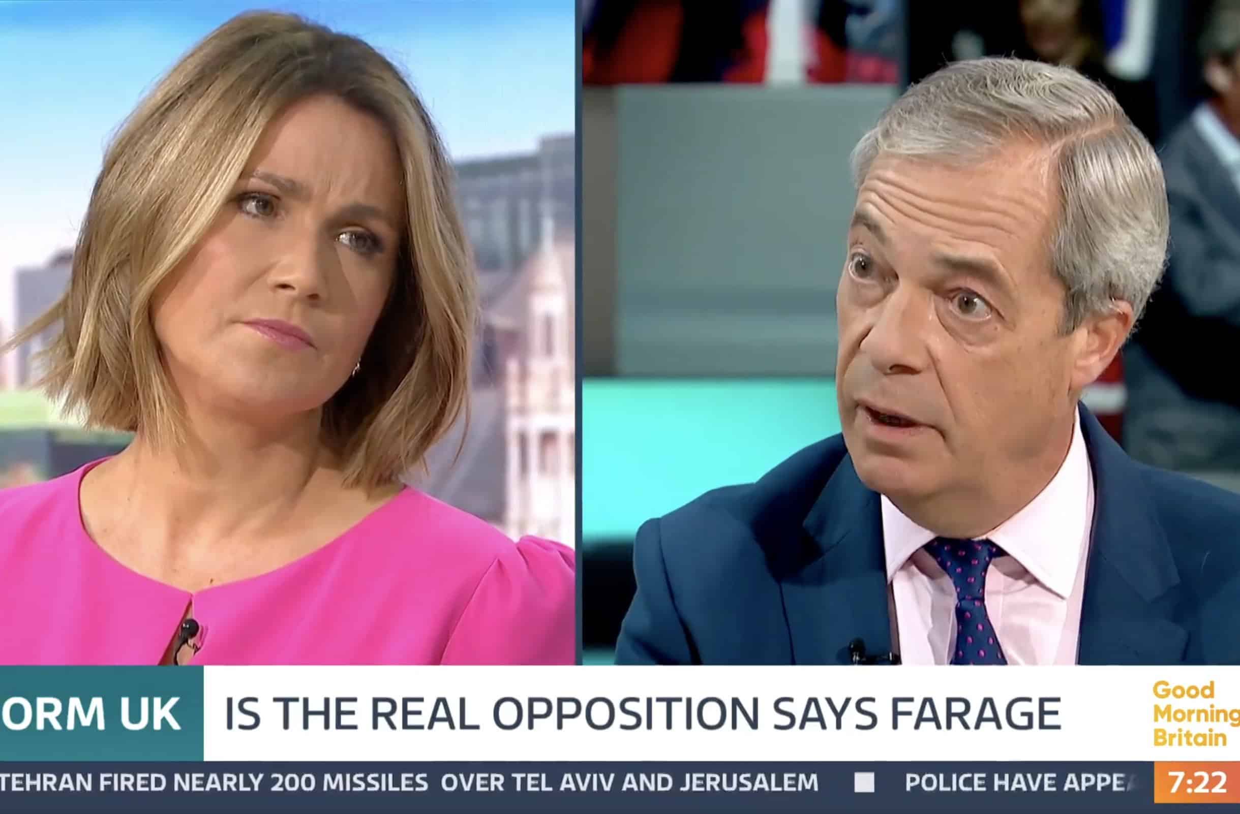 Farage’s GMB interview sparks controversy