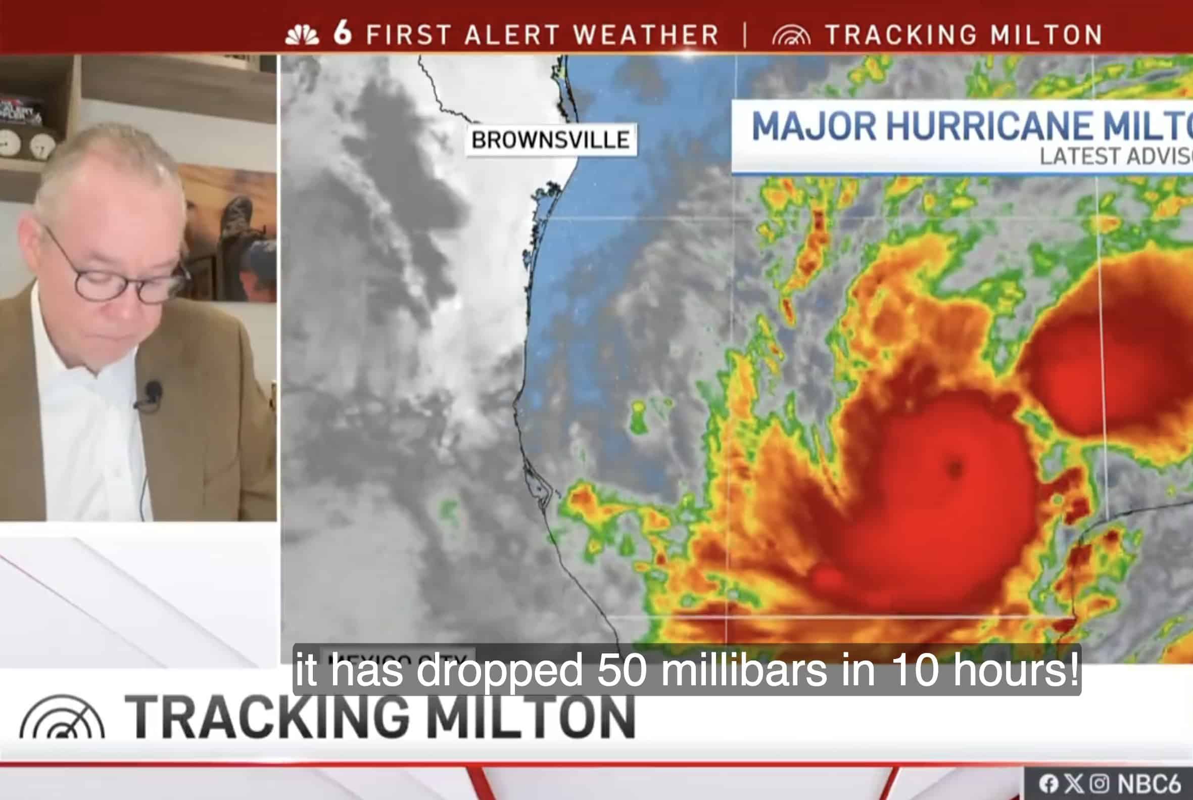 Weatherman moved to tears over sheer scale of Hurricane Milton