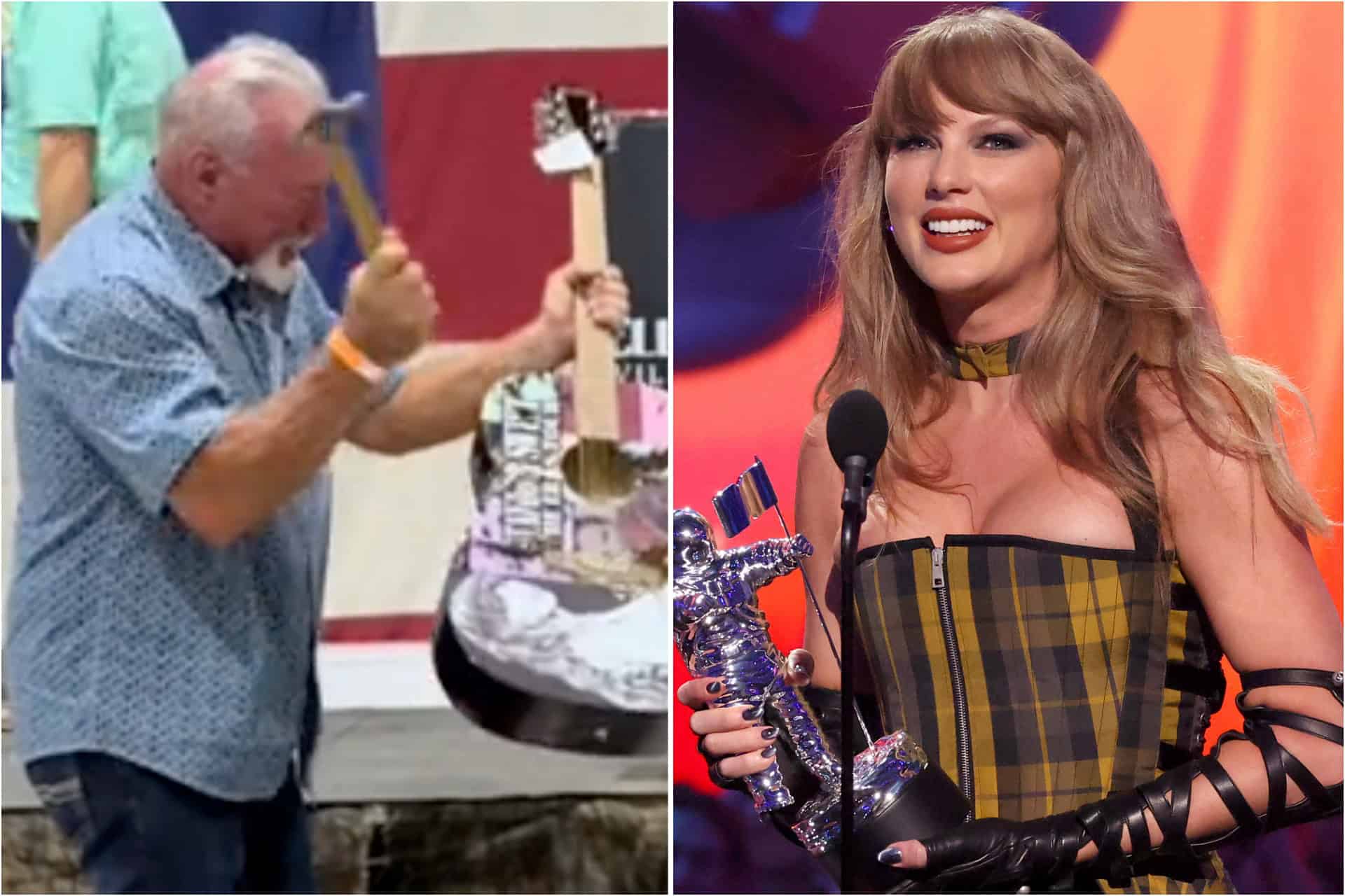 Man buys guitar signed by Taylor Swift then immediately destroys it