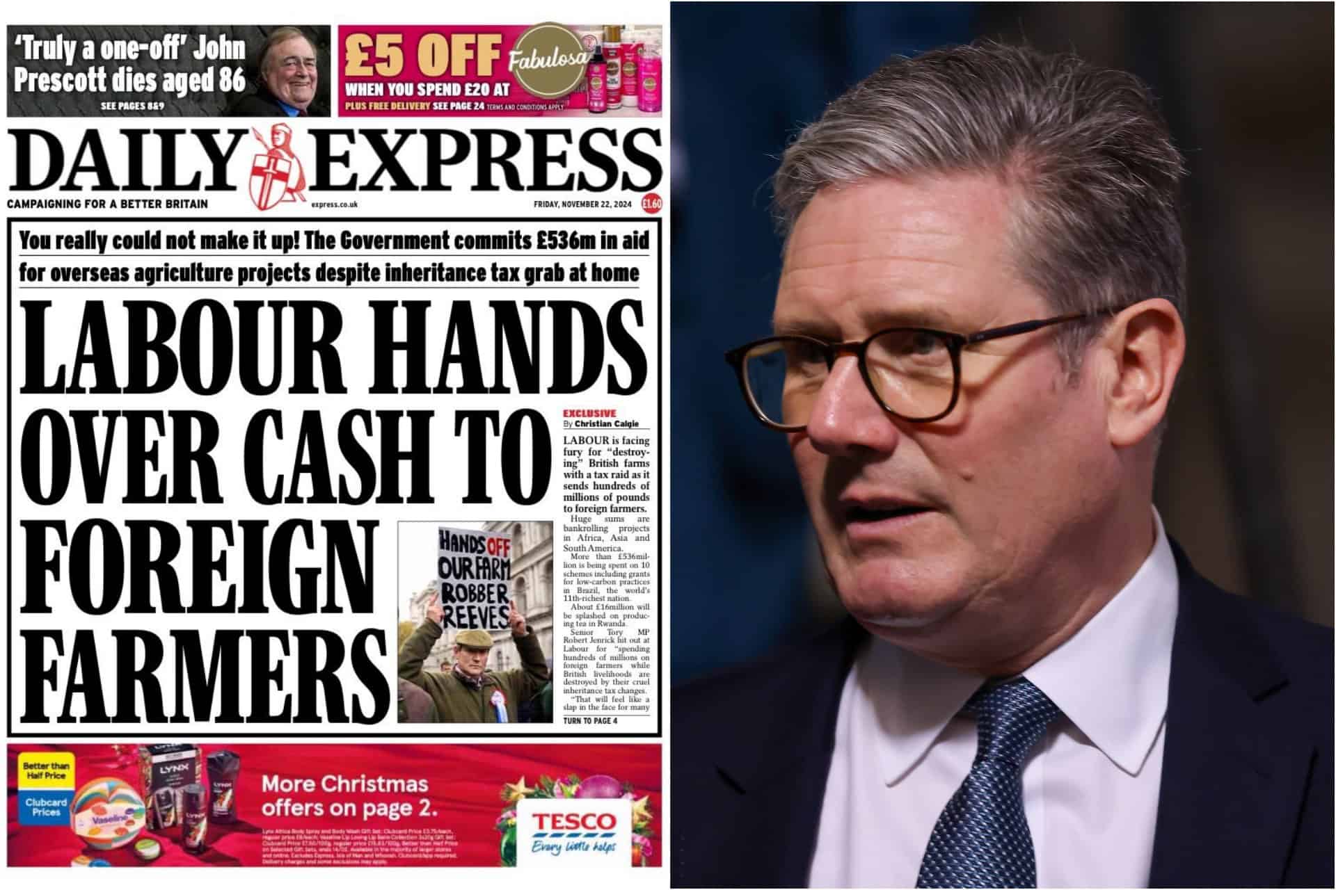 Express burries one small detail as it blasts Labour for handing £536 million to ‘foreign farmers’